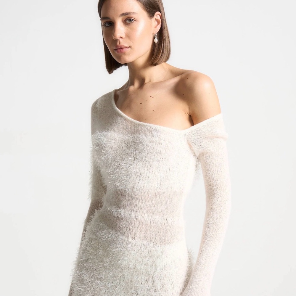 Maniere de Voir Off Shoulder Knitted Maxi Dress - Picture 2 of 4